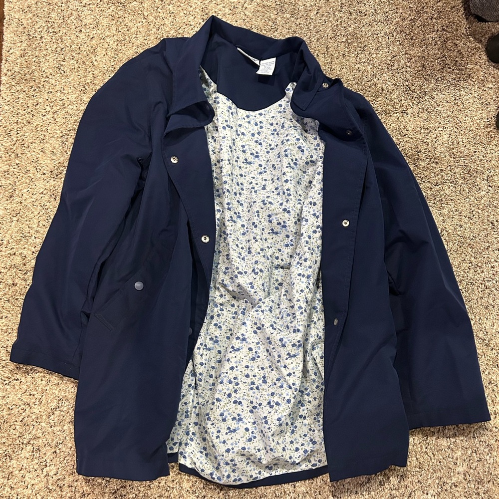 Blair Women’s Navy Blue Snap Front Jacket Size L.